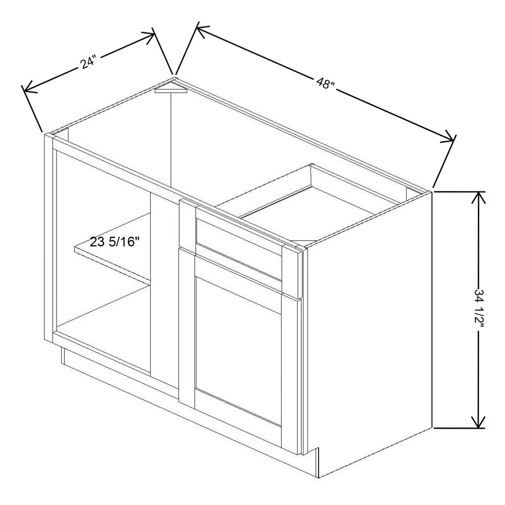 Fabuwood Allure Fusion Dove 48" to 51" W X 34 1/2" H X 24" D Blind Base Cabinet